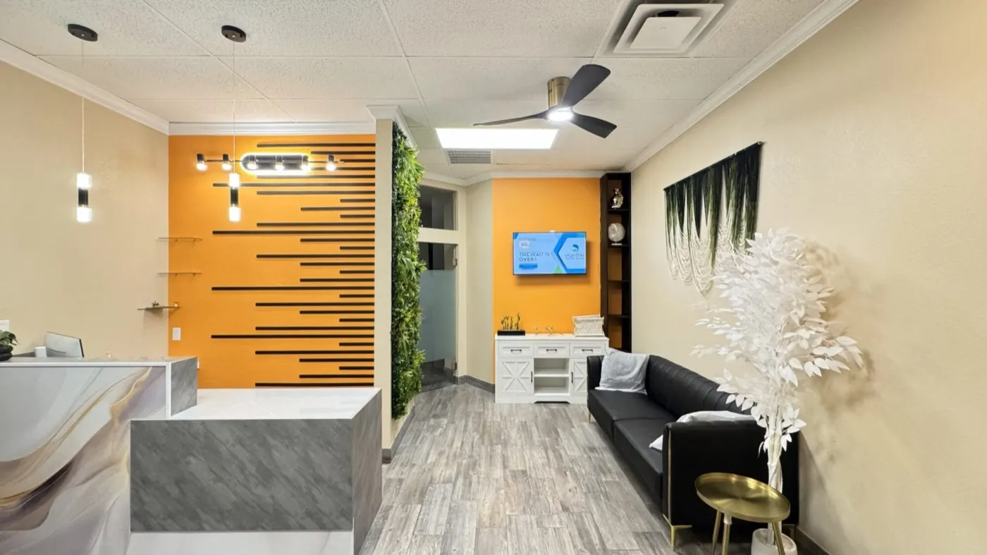 Reception and lounge at High Stone Wholistic Wellness Colleyville